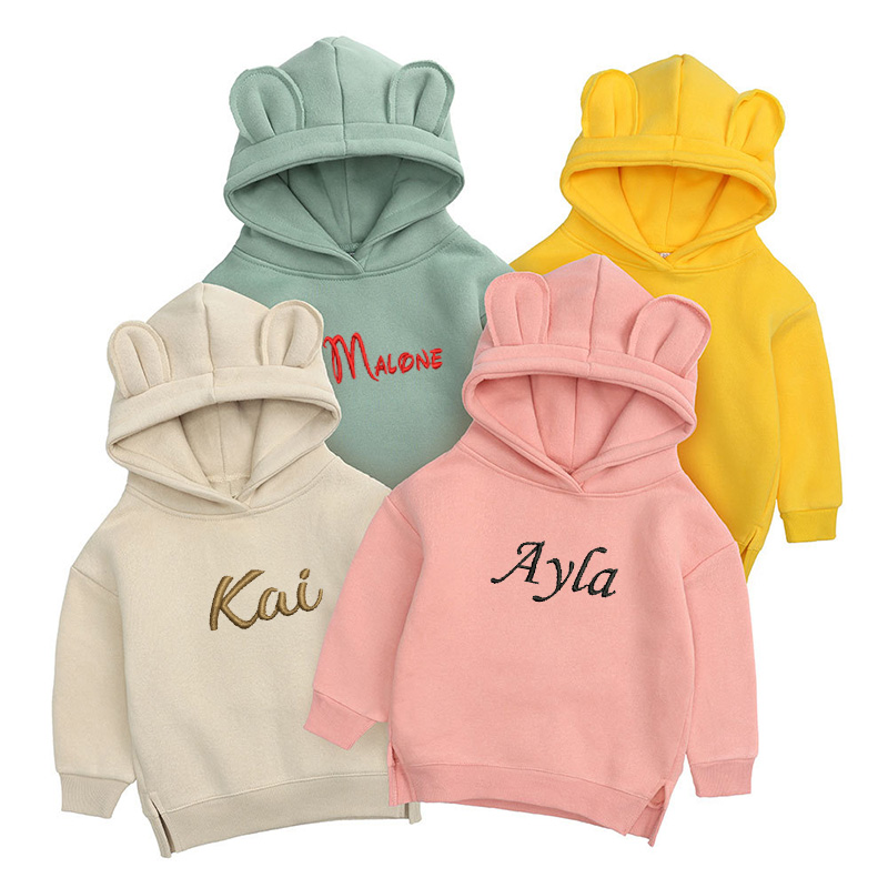 Baby Clothing Jumpers - Kişiselleştirilmiş nakış çocuk ayı Hoodie özel