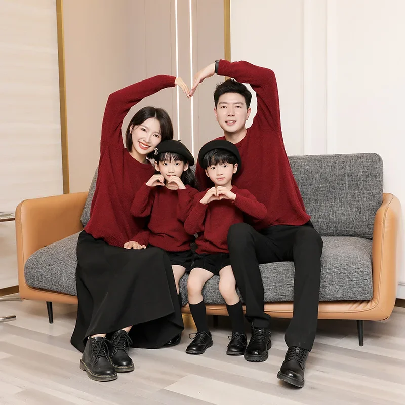 Baby Clothing Jumpers - Ebeveynler ve Çocuklar Örgü Kazak Aile